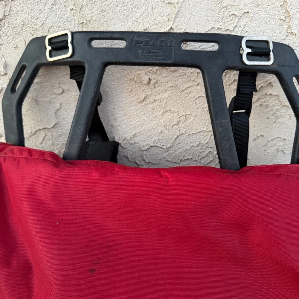 Vintage Coleman Peak 1 External Frame Backpack Red Black Hiking Camping USA Made